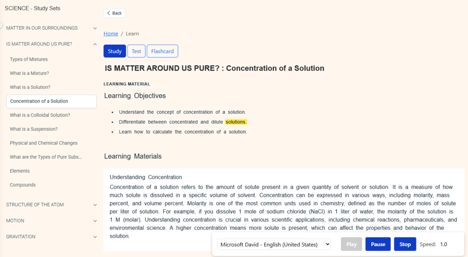 AI-Generated Student Study Sets